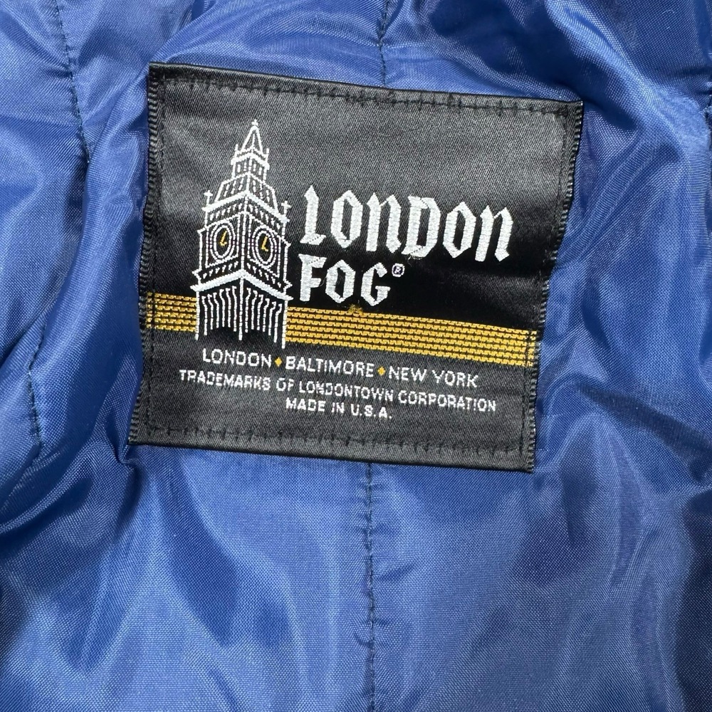 VTG 70s London fog By Wamsutta Blue Trench Coat Size 12 Retro Winter Preppy - Picture 7 of 13
